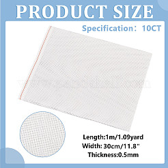 10ct ポリエステル コットン クロスステッチ生地  合田布  ホワイト  1000x300~307x0.5mm&nbsp;DIY-WH0588-33A