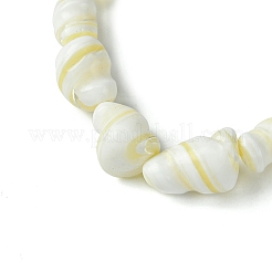女性用天然シェルビーズストレッチブレスレット  貝殻色  内径：2-1/4インチ（5.8cm）&nbsp;BJEW-JB10883