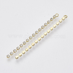 真鍮カップチェーンタッセルビッグペンダント  クリスタルラインストーン付き  ライトゴールド  52x2x2mm  穴：1.6mm&nbsp;PALLOY-S177-71LG