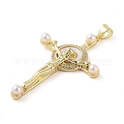 Brass Micro Pave Clear Cubic Zirconia Pendants&nbsp;KK-Q813-16H-G