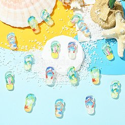 樹脂製ビーチサンダルのミニチュアモデル  マイクロランドスケープドールハウスアクセサリー  小道具の装飾のふりをする  ミックスカラー  30x14x7mm  50個/セット&nbsp;DIY-CJ0003-34