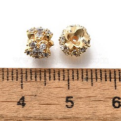 Brass Micro Pave Cubic Zirconia Beads&nbsp;KK-M318-14G