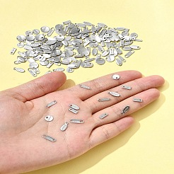 200個7スタイル304ステンレススチールチャーム  アジャスターチェーンドロップ  混合図形  6~11x0.5~1mm  穴：1~2mm&nbsp;STAS-FS0001-89