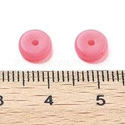不透明なアクリルビーズ  フラットラウンド  淡いバイオレットレッド  7x2.5mm  穴：1.5mm&nbsp;OACR-H044-03A