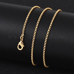Long-Lasting Plated Brass Cable Chain Necklaces&nbsp;NJEW-K112-10G-NF