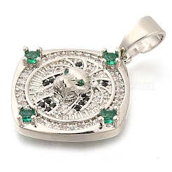 Brass Micro Pave Cubic Zirconia Pendants&nbsp;KK-S049-12P
