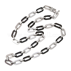 201 Stainless Steel Oval Link Chain Necklaces for Women&nbsp;NJEW-B143-04EBP