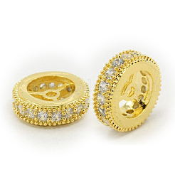 Brass Cubic Zirconia Beads&nbsp;ZIRC-F001-116