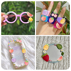 36Pcs 6 Styles Fruit Theme Transparent Resin Cabochons&nbsp;RESI-TADJ0001-27