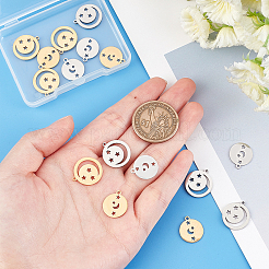 16Pcs 4 Style 201 Stainless Steel Pendants&nbsp;STAS-DC0006-14