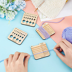 4Pcs 2 Style Wood Knitting Gauge Rulers&nbsp;DIY-BC0009-31