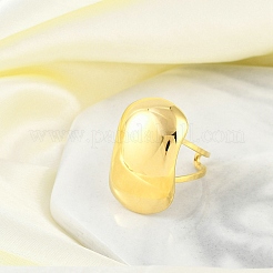 女性用304ステンレススチールオープンカフリング  ゴールドカラー  長方形  矩形：26.5x18mm  調整可能&nbsp;STAS-Z111-01G-04