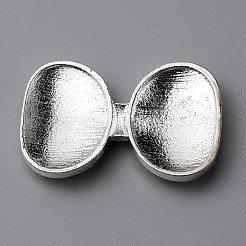 合金カボション  ガラスラインストーン付き  蝶結び  銀  18x29x4mm&nbsp;FIND-WH0147-36A-S