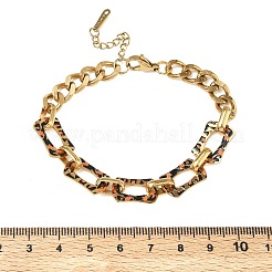 304 Stainless Steel & Enamel Link Chain Bracelets for Women&nbsp;BJEW-A169-06G