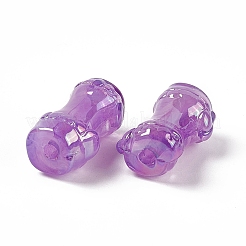 UVメッキレインボー虹色アクリルビーズ  竹の棒  ミディアム蘭  24.5x13x11.5mm  穴：3mm&nbsp;PACR-M003-06C