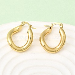 Oval 201 Stainless Steel Hoop Earrings&nbsp;EJEW-Z151-05G
