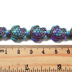 合成ターコイズ染色ビーズ連売り  燃料噴射効果  ウミガメ  モーブ  17~18x14~14.5x7mm  穴：1.6mm  約21~22個/連  13.39''~14.17''（34~36センチメートル）&nbsp;X-G-P507-05M