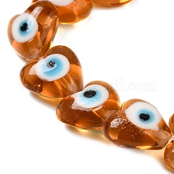 Heart Evil Eye Lampwork Bead Strands&nbsp;LAMP-R119-07