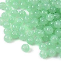 2 Strands Baking Paint Imitation Jade Glass Round Bead Strands&nbsp;DGLA-FS0001-20D