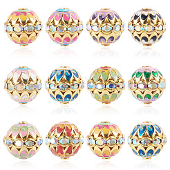 15Pcs Brass Enamel Beads&nbsp;KK-TA0009-20G