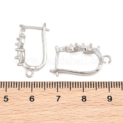 Brass Micro Pave Cubic Zirconia Hoop Earring Findings&nbsp;CU-CBAB5B4-06P
