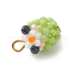 Glass Seed Beaded Bird Charms&nbsp;PALLOY-MZ00971-03
