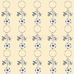 20Pcs Alloy Enamel Football Keychain&nbsp;KEYC-SC00001