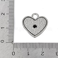 ラックメッキ合金ペンダント  鉛フリー＆カドミウムフリー  ハートチャーム  プラチナ  18.5x18x6.5mm  穴：2.5mm&nbsp;PALLOY-D029-07P-RS