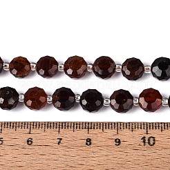 天然石ガーネットビーズ連売り  フラットラウンド  ファセットコインビーズ  シードビーズで  8~9x8~9x5~6mm  穴：1~1.2mm  約19~20個/連  7.48~7.68''（19~19.5センチメートル）&nbsp;G-B153-B22