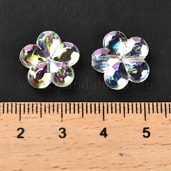 透明アクリルビーズ  プラム  ABカラーメッキ  透明  13.5x14.5x4.5mm  穴：1.8mm  約1111個/500g&nbsp;PACR-H004-01A