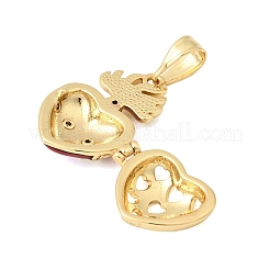 Brass Micro Pave Cubic Zirconia Locket Pendants&nbsp;KK-H267-027G-02