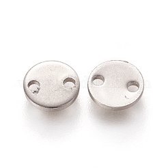 変色しにくい304ステンレススチールリンクコネクター  フラットラウンド  ステンレス鋼色  6x0.8mm  穴：1mm&nbsp;STAS-L226-020A-P