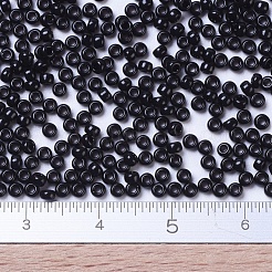 MIYUKIラウンドロカイユビーズ  日本製シードビーズ  11/0  （rr401)黒  2x1.3mm  穴：0.8mm  約1111個/10g&nbsp;X-SEED-G007-RR0401