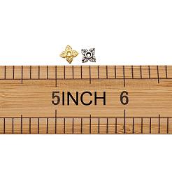 合金チベット風ビーズキャップ  4花びら  花  ミックスカラー  6x6x2mm  穴：1mm  210個/セット&nbsp;TIBEB-TA0001-09