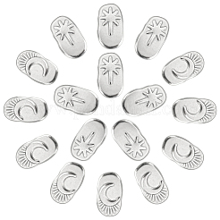 16Pcs 2 Style Oval with Moon & Star 304 Stainless Steel Cabochons&nbsp;STAS-DC0002-66