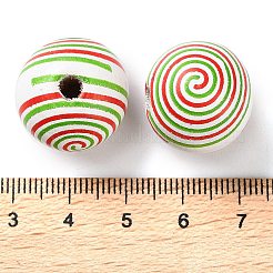 Printed Wood European Beads&nbsp;WOOD-Z002-03C