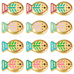 12Pcs 4 Colors Baking Paint Glass Enamel Beads&nbsp;GLAA-TA0004-29