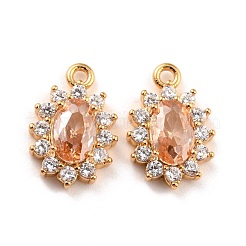 Real 18K Gold Plated Brass Micro Pave Cubic Zirconia Charms&nbsp;ZIRC-Z023-04-NR