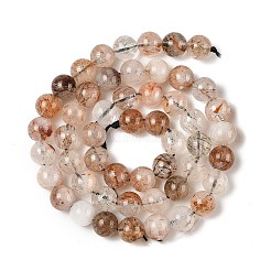 Natural Black Gold Rutilated Quartz Beads Strands&nbsp;G-H093-B02-8MM