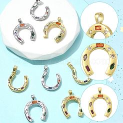 2個真鍮マイクロパヴェキュービックジルコニアペンダント  アーチチャーム  18KGP本金メッキ  18.5x16x2mm  穴：5x2.6mm&nbsp;KK-FS0002-15G