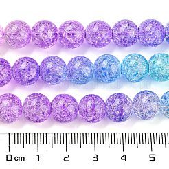 Spray Painted Crackle Glass Beads Strands&nbsp;DGLA-C002-10mm-07