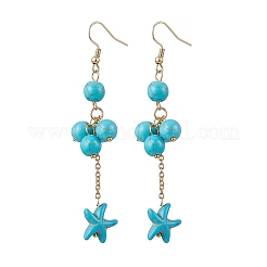 6 Pairs Synthetic Turquoise Dangle Earrings&nbsp;EJEW-JE06505-01
