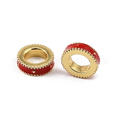 Brass Enamel European Beads&nbsp;KK-CBAF17A-01G