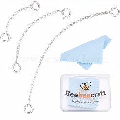 3Pcs 3 Styles Sterling Silver Chain Extender&nbsp;STER-BBC0009-69
