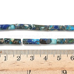 組み立てられた合成ターコイズとインペリアルジャスパービーズ連売り  染め  コラム  13x4mm  穴：0.7mm  31個/連  15.75インチ（40 cm）&nbsp;G-D0006-A01