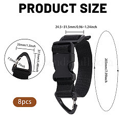 PPプラスチック収納結束ストラップ  フック付き  ブラック  203x24.5~31.5x13.5mm&nbsp;FIND-WH0816-220A
