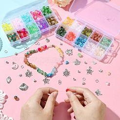 DIY Mixed Shapes Acrylic Beads & Alloy Pendants Bracelet Making Kits&nbsp;DIY-YW0010-99