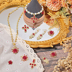 24Pcs 4 Styles Alloy Rhinestone Pendants&nbsp;FIND-SC0005-71