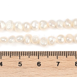 天然養殖淡水パールビーズ連売り  研磨両側  グレード4a+  貝殻色  4~5mm  穴：0.7mm  約70~71個/連  33~33.3cm&nbsp;PEAR-P064-19D-08A