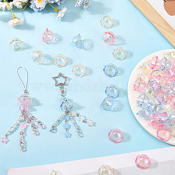 60色UVメッキアクリルビーズキャップ3個  花  ミックスカラー  24x15.5mm  穴：3mm  内径：16.5mm  20個/カラー&nbsp;PACR-SC0001-08B